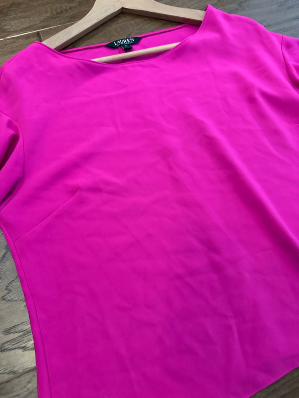 Lauren Ralph Lauren Bright Fuchsia Bell Sleeve Blouse - Picture 5 of 9